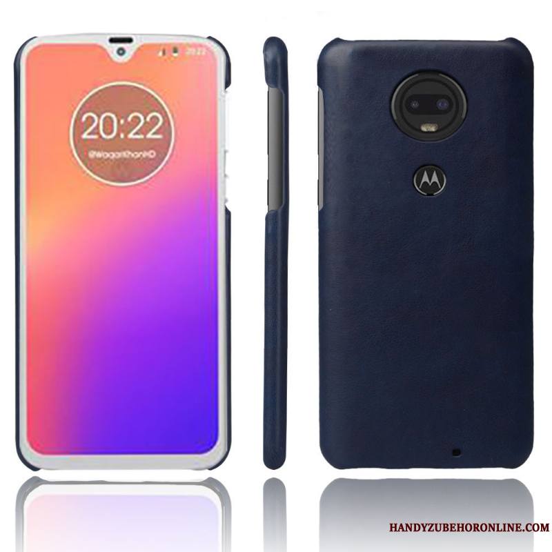 Moto G7 Étui Vintage Coque Incassable Rouge Business Qualité