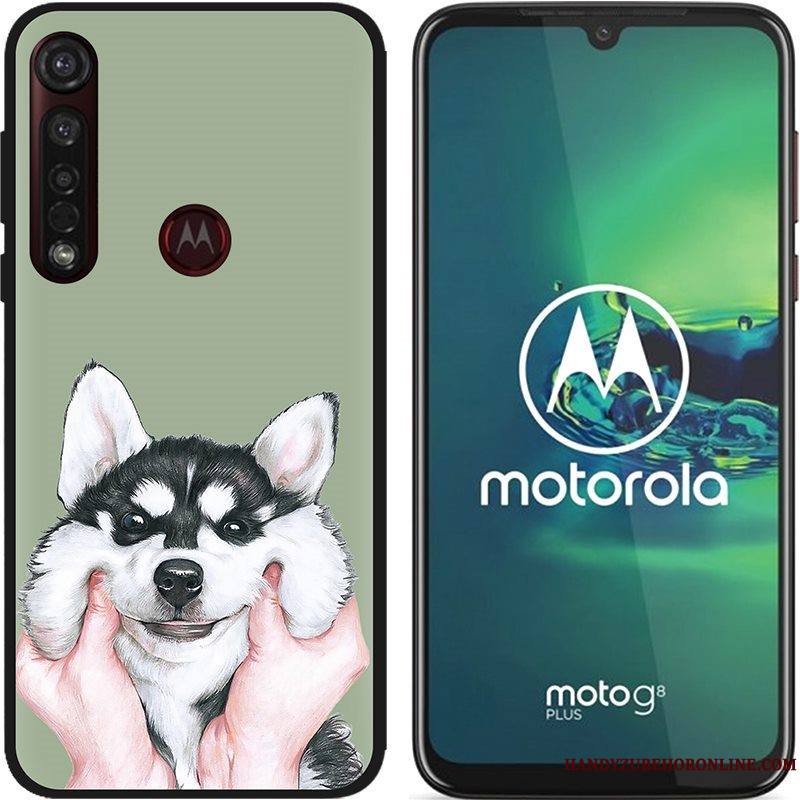 Moto G8 Plus Chaud Pu Tissu Délavé En Daim Coque Rose De Téléphone