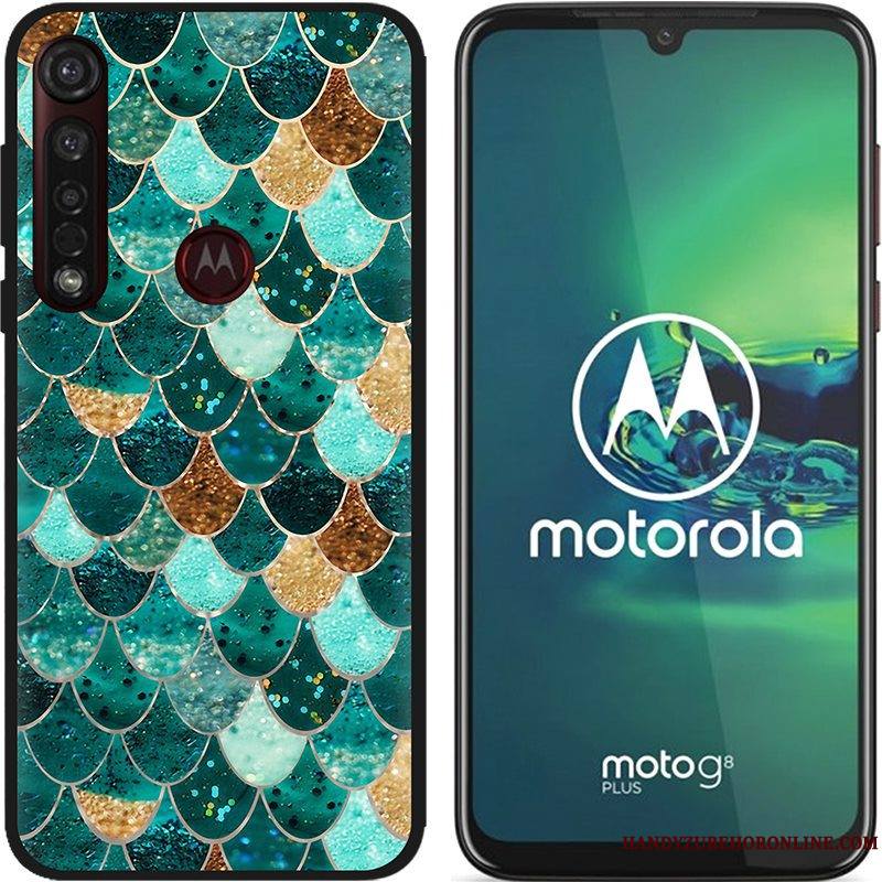 Moto G8 Plus Chaud Pu Tissu Délavé En Daim Coque Rose De Téléphone