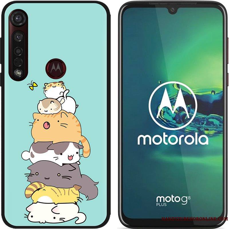 Moto G8 Plus Chaud Pu Tissu Délavé En Daim Coque Rose De Téléphone