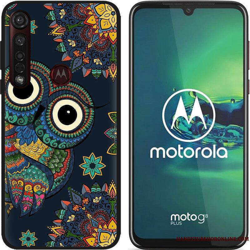 Moto G8 Plus Chaud Pu Tissu Délavé En Daim Coque Rose De Téléphone