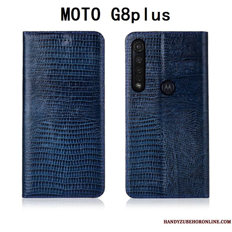 Moto G8 Plus Coque De Téléphone Téléphone Portable Cuir Véritable Étui Tout Compris Incassable Étui En Cuir