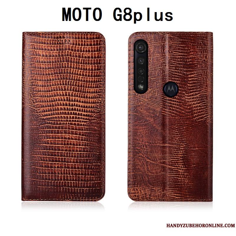 Moto G8 Plus Coque De Téléphone Téléphone Portable Cuir Véritable Étui Tout Compris Incassable Étui En Cuir