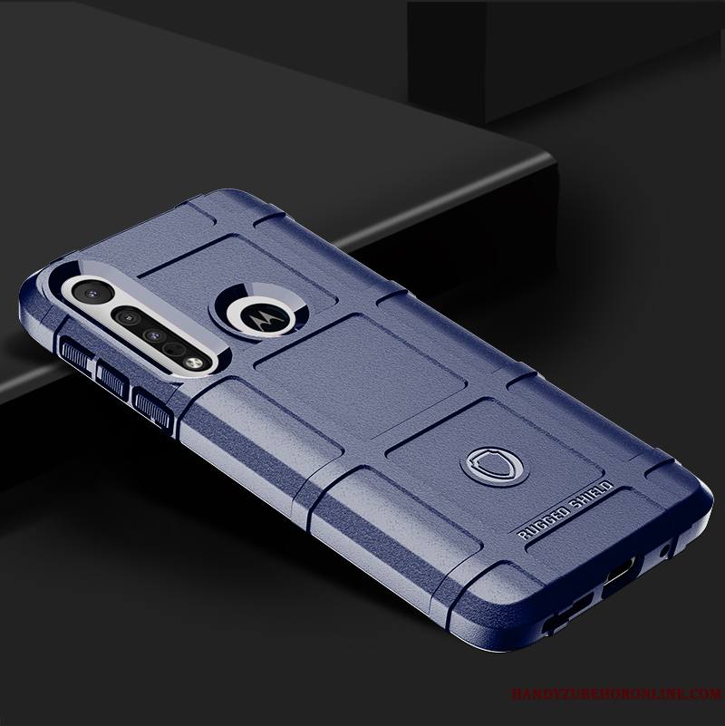 Moto G8 Plus Coque De Téléphone Étui Épaissir Noir Tout Compris Protection Incassable