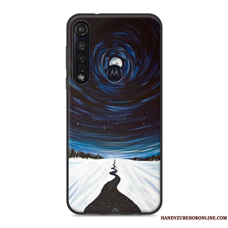 Moto G8 Plus Fluide Doux Coque En Silicone De Téléphone Gris Incassable Délavé En Daim Tout Compris