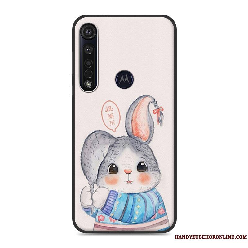 Moto G8 Plus Fluide Doux Coque En Silicone De Téléphone Gris Incassable Délavé En Daim Tout Compris