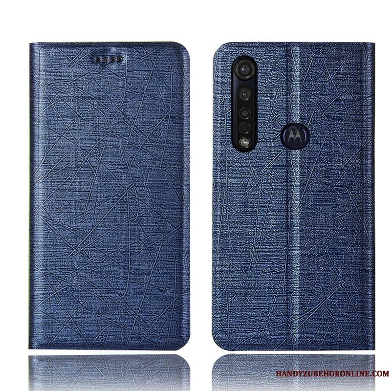 Moto G8 Plus Housse Modèle Fleurie Or Coque De Téléphone Soie Étui En Cuir Incassable