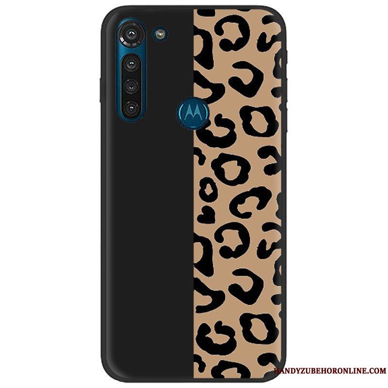 Moto G8 Power Noir Délavé En Daim Rose Fluide Doux Tendance Coque De Téléphone