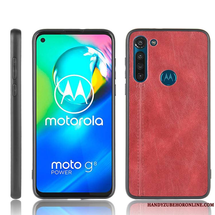 Moto G8 Power Tout Compris Protection Incassable Cuir Étui Noir Coque De Téléphone