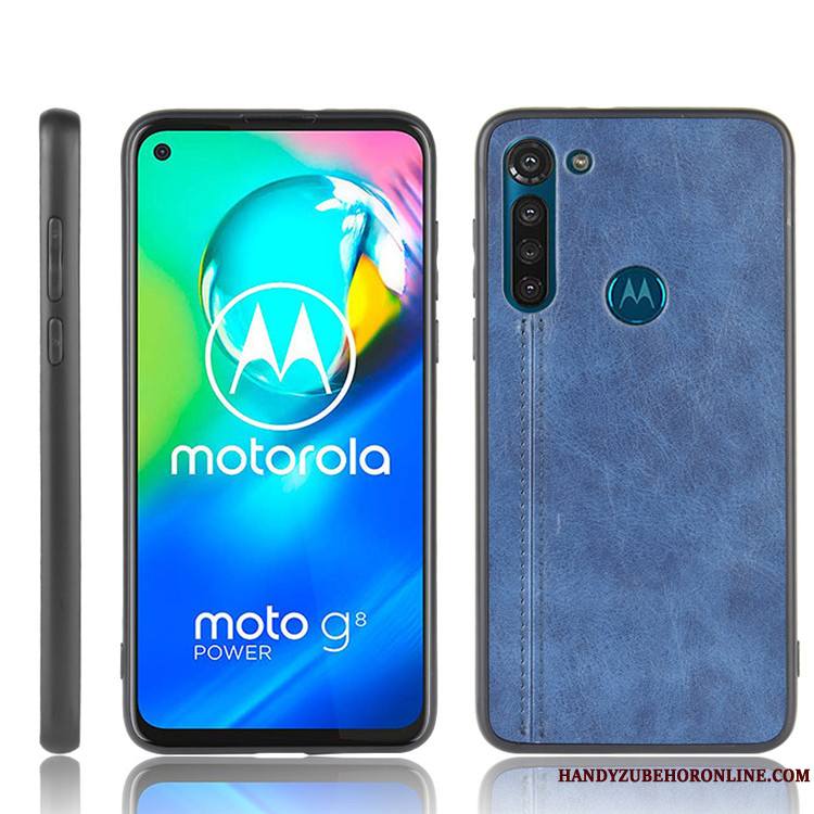 Moto G8 Power Tout Compris Protection Incassable Cuir Étui Noir Coque De Téléphone