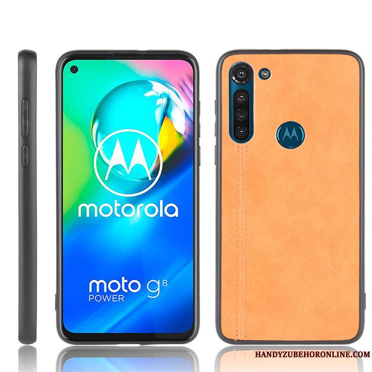 Moto G8 Power Tout Compris Protection Incassable Cuir Étui Noir Coque De Téléphone