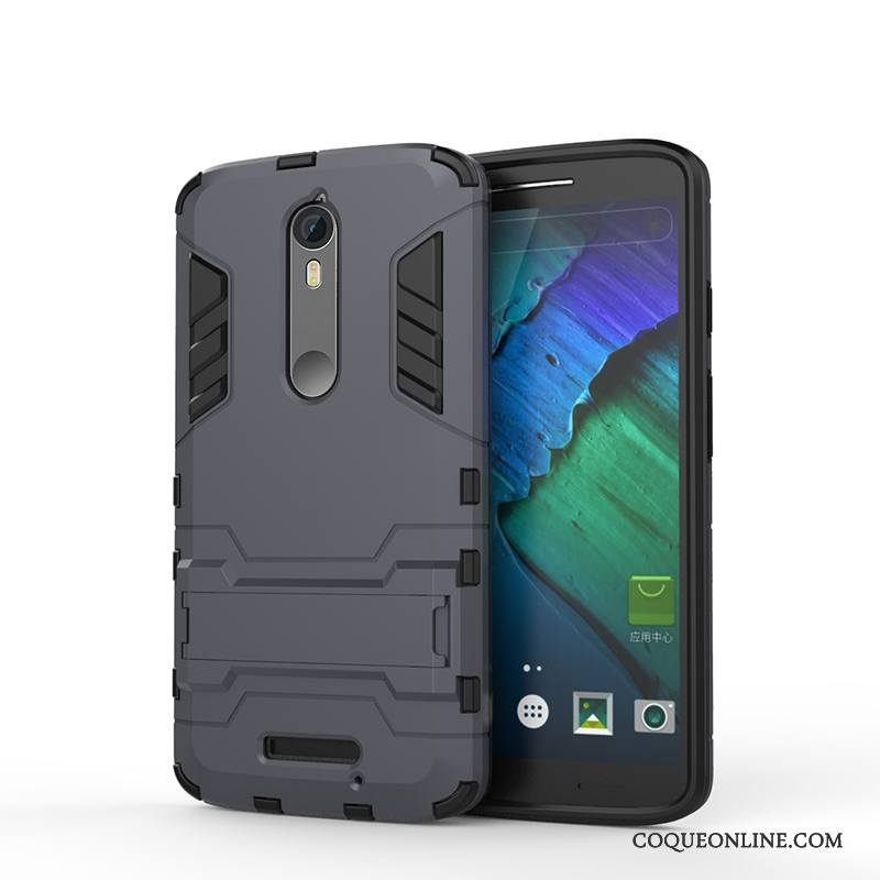 Moto X Force Incassable Gris Étui Support Protection Mesh Coque De Téléphone