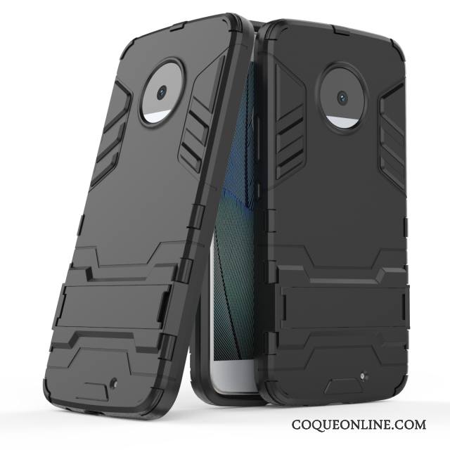 Moto X4 Armure Téléphone Portable Support Antidérapant Gris Étui Coque