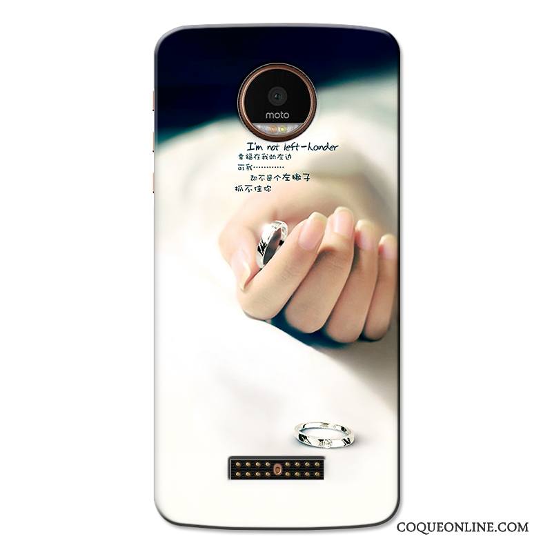 Moto X4 Coque Dessin Animé Étui Transparent Blanc Protection Peinture