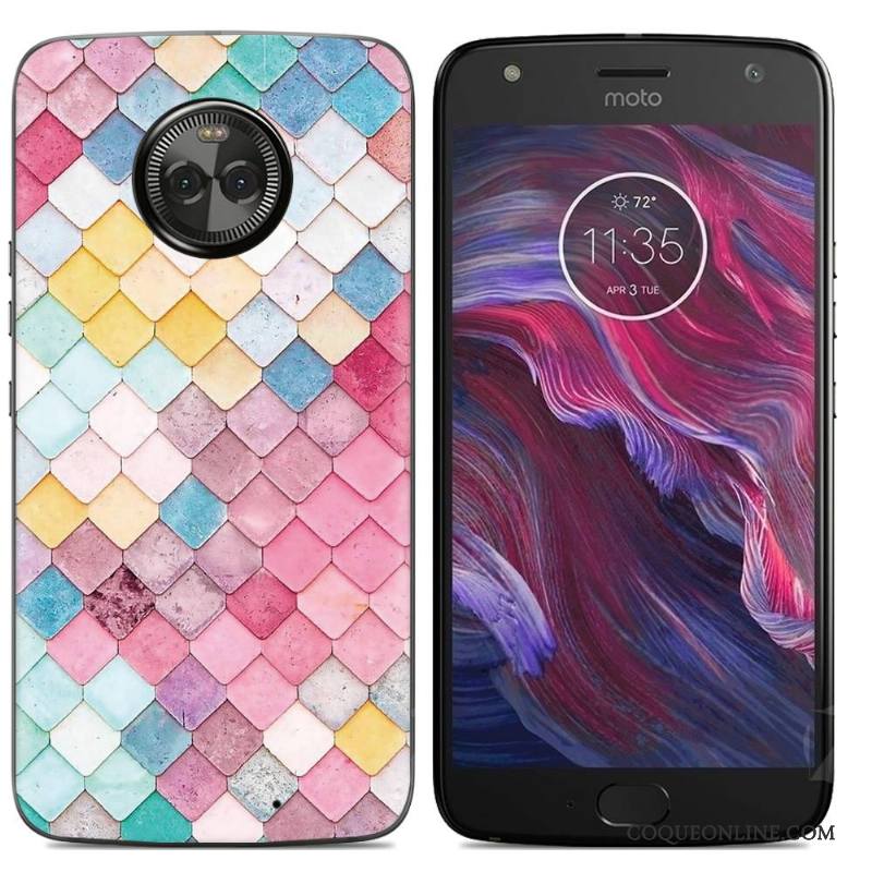 Moto X4 Coque Multicolore Dessin Animé Peinture Étui Créatif Téléphone Portable