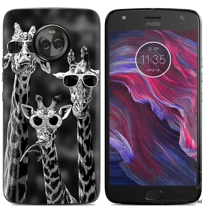 Moto X4 Coque Multicolore Dessin Animé Peinture Étui Créatif Téléphone Portable