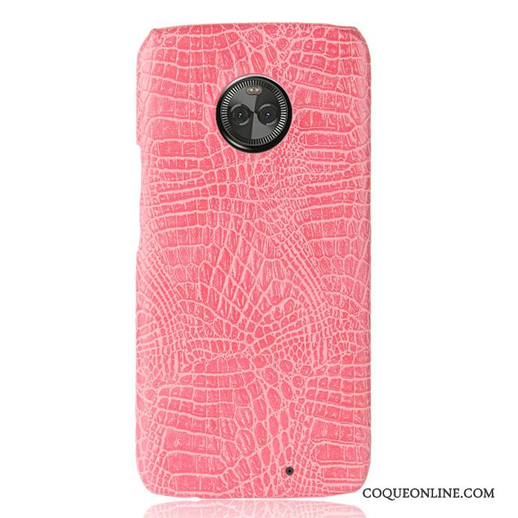 Moto X4 Coque Protection Rouge Crocodile Modèle Étui De Téléphone Couvercle Arrière