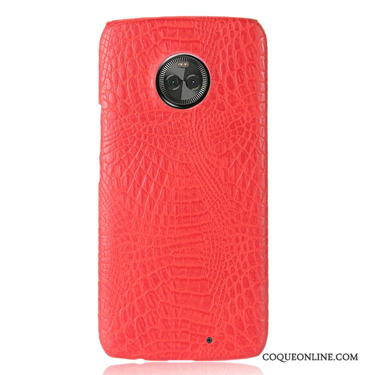 Moto X4 Coque Protection Rouge Crocodile Modèle Étui De Téléphone Couvercle Arrière