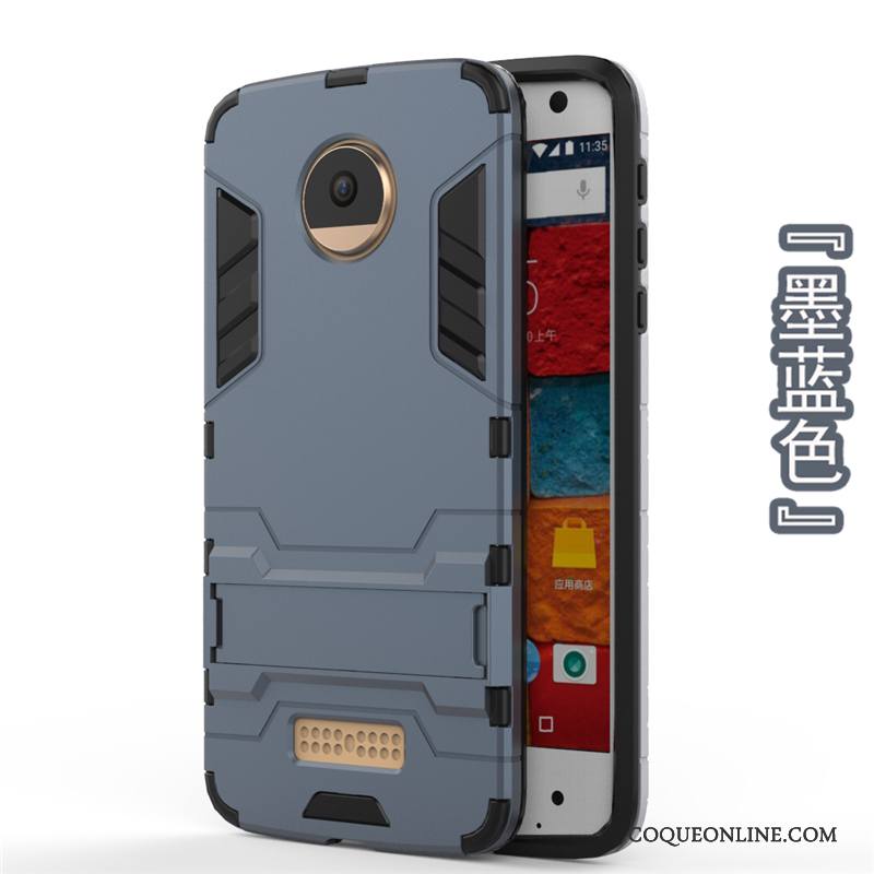 Moto X4 Téléphone Portable Incassable Coque De Téléphone Support Étui Protection Bleu