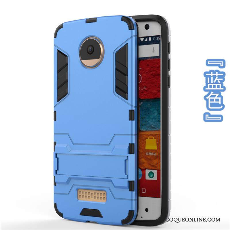 Moto X4 Téléphone Portable Incassable Coque De Téléphone Support Étui Protection Bleu