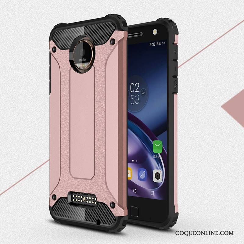 Moto Z Coque De Téléphone Tout Compris Silicone Étui Or Rose Protection Incassable