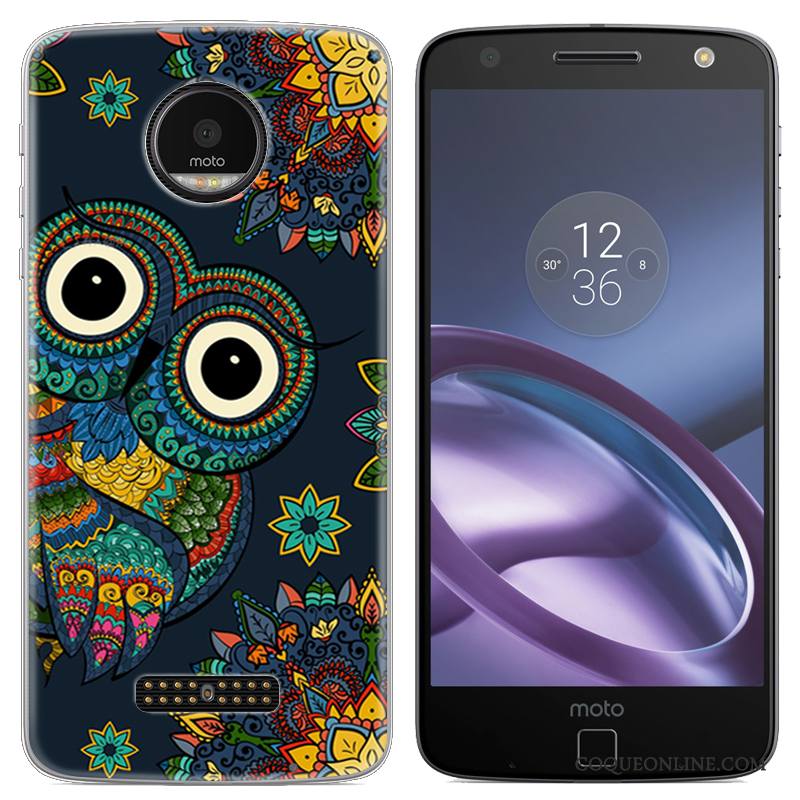 Moto Z Créatif Étui Dessin Animé Peinture Silicone Vert Coque De Téléphone