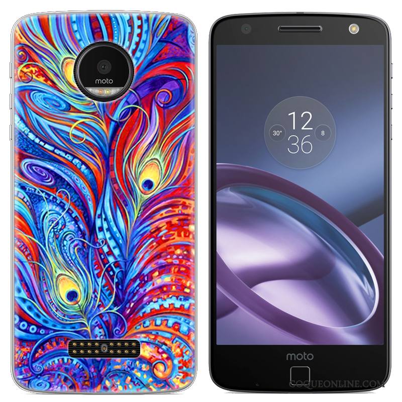 Moto Z Créatif Étui Dessin Animé Peinture Silicone Vert Coque De Téléphone