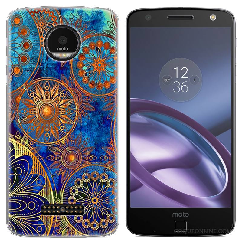 Moto Z Créatif Étui Dessin Animé Peinture Silicone Vert Coque De Téléphone