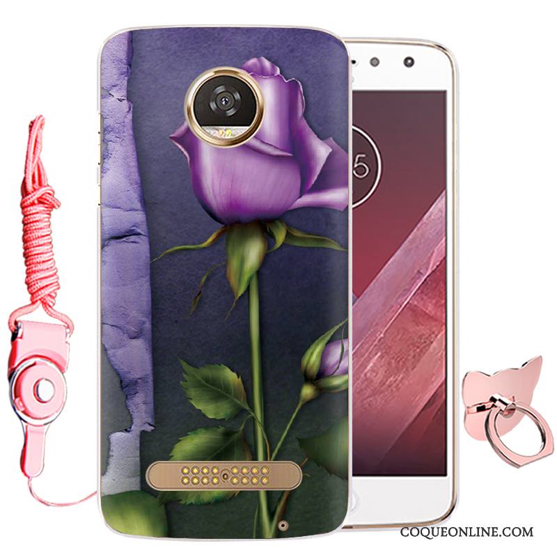 Moto Z Fluide Doux Étui Rose Dessin Animé Incassable Protection Coque De Téléphone