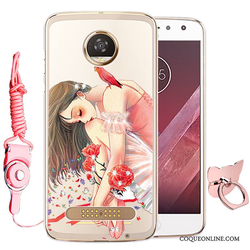 Moto Z Fluide Doux Étui Rose Dessin Animé Incassable Protection Coque De Téléphone