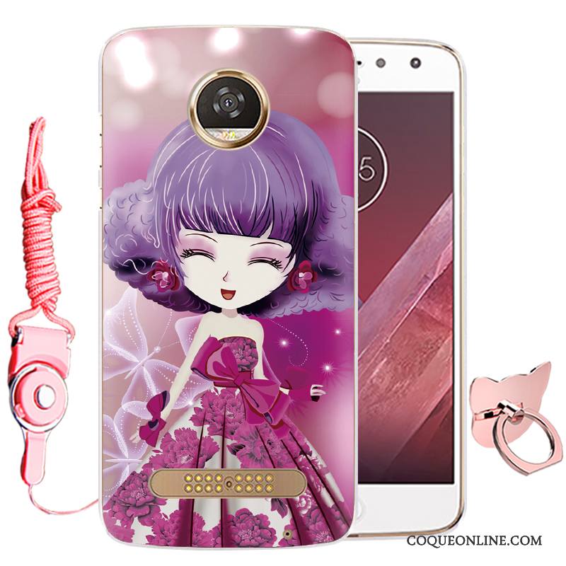 Moto Z Fluide Doux Étui Rose Dessin Animé Incassable Protection Coque De Téléphone