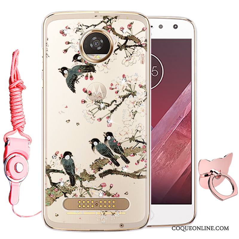 Moto Z Fluide Doux Étui Rose Dessin Animé Incassable Protection Coque De Téléphone