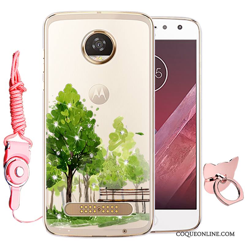 Moto Z Fluide Doux Étui Rose Dessin Animé Incassable Protection Coque De Téléphone