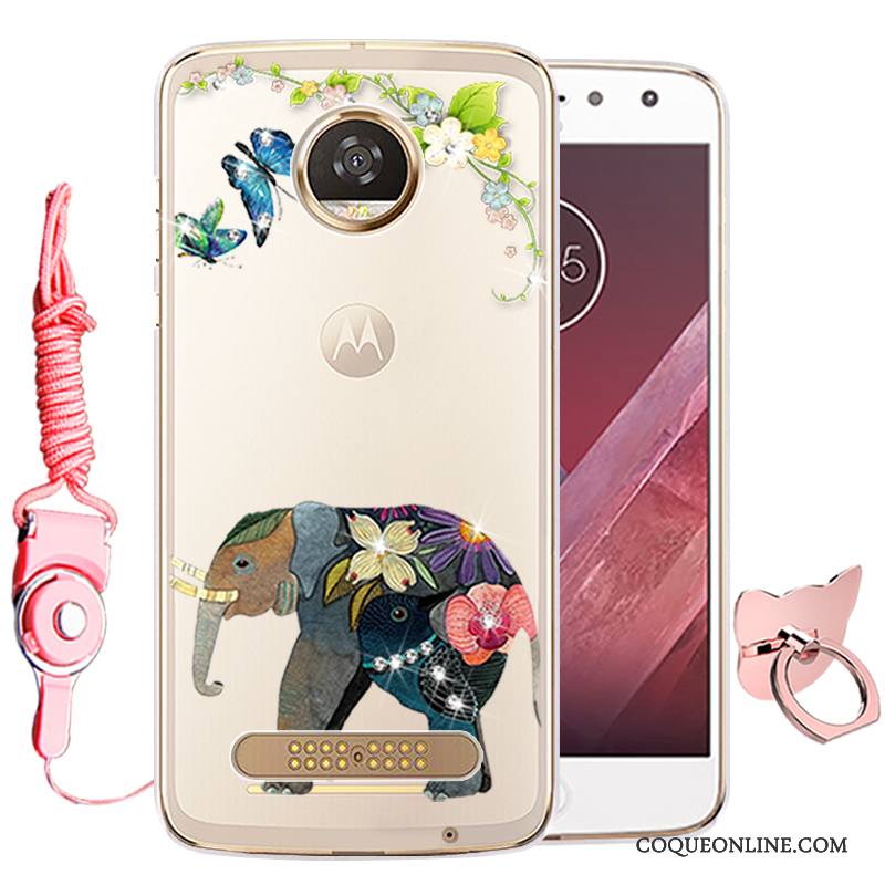 Moto Z Fluide Doux Étui Rose Dessin Animé Incassable Protection Coque De Téléphone