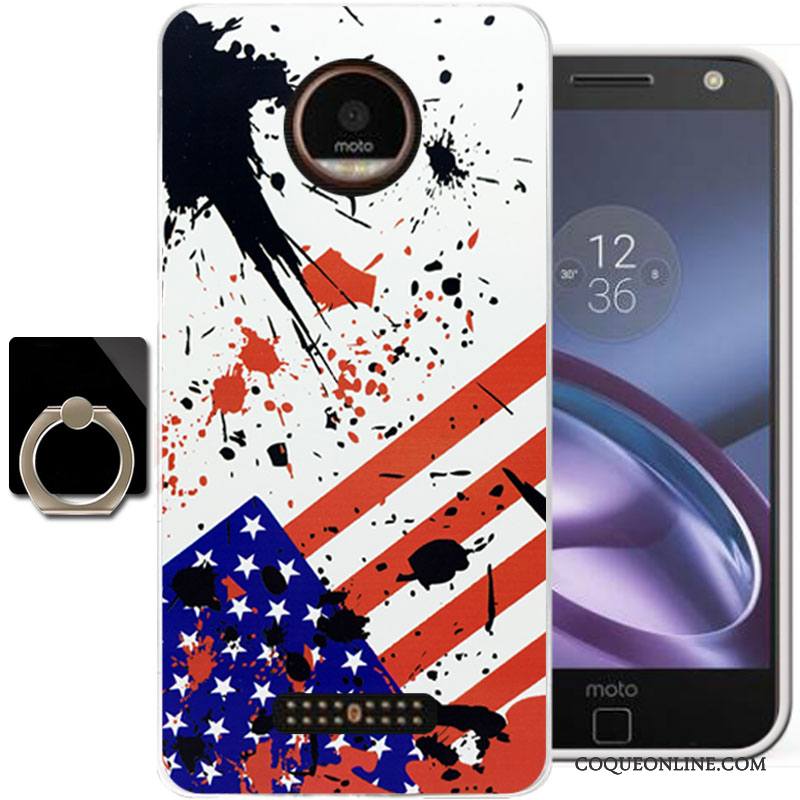 Moto Z Peinture Coque Incassable Silicone Personnalité De Téléphone Noir