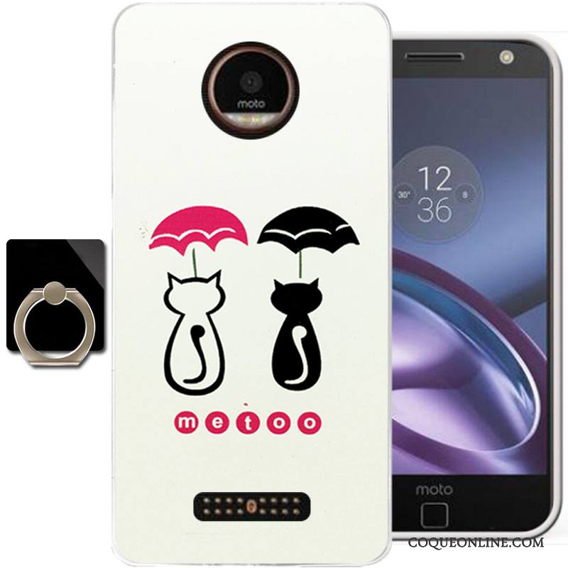 Moto Z Peinture Coque Incassable Silicone Personnalité De Téléphone Noir