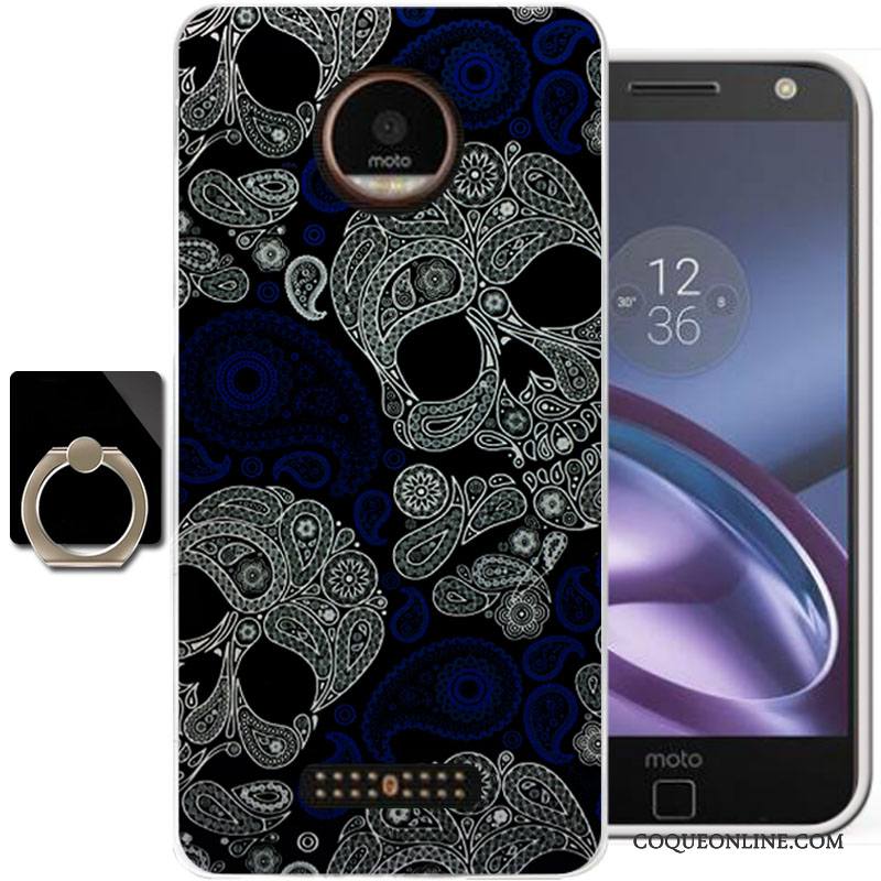 Moto Z Peinture Coque Incassable Silicone Personnalité De Téléphone Noir