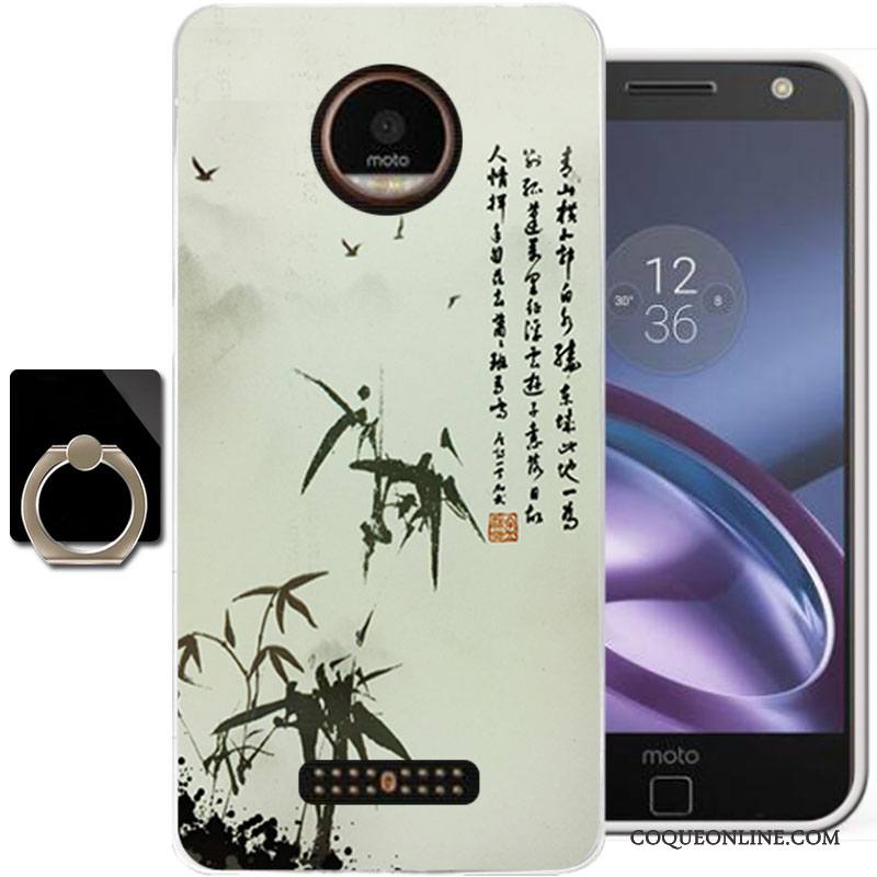 Moto Z Peinture Coque Incassable Silicone Personnalité De Téléphone Noir