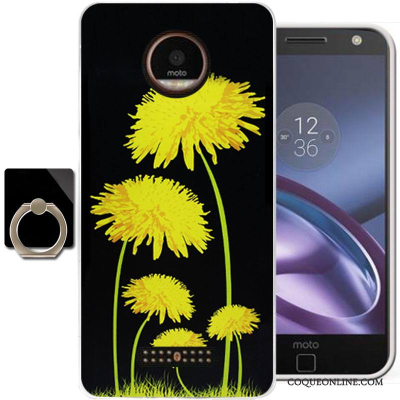 Moto Z Peinture Coque Incassable Silicone Personnalité De Téléphone Noir