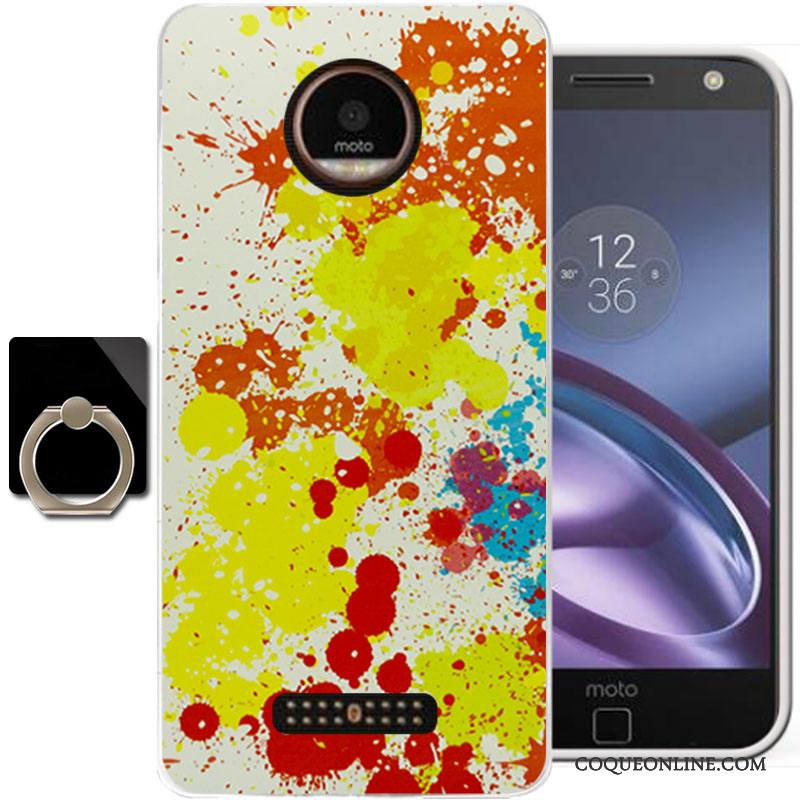 Moto Z Peinture Coque Incassable Silicone Personnalité De Téléphone Noir