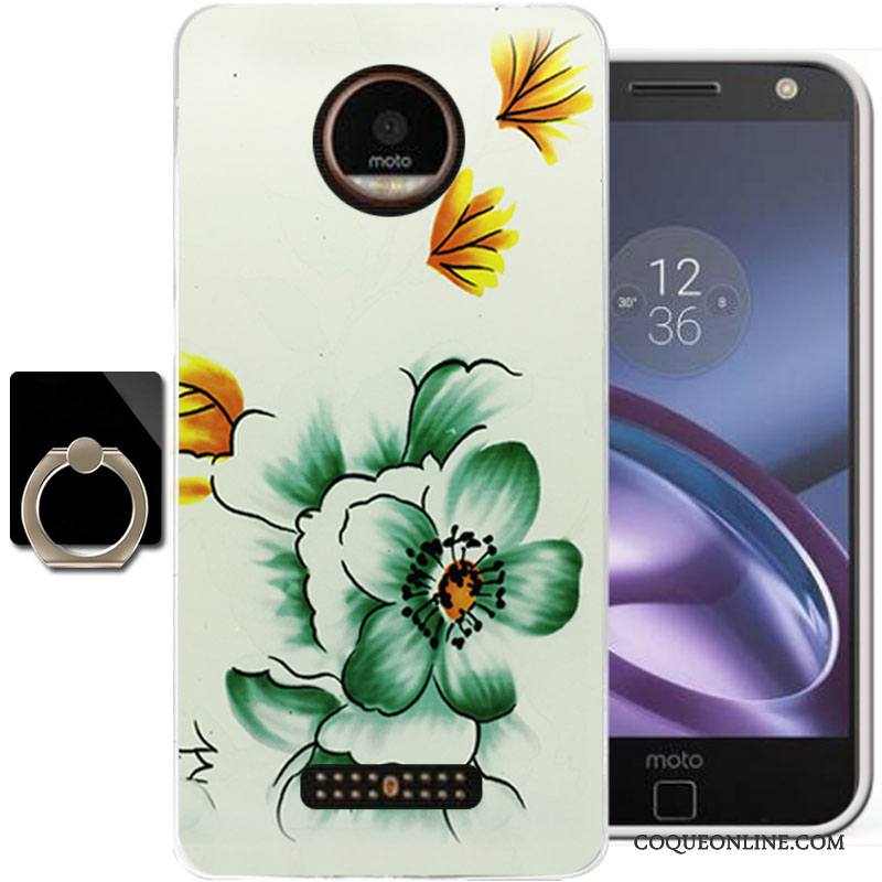 Moto Z Peinture Coque Incassable Silicone Personnalité De Téléphone Noir