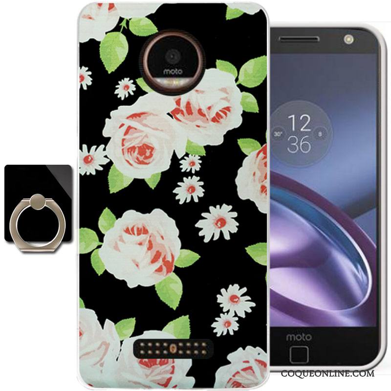 Moto Z Peinture Coque Incassable Silicone Personnalité De Téléphone Noir