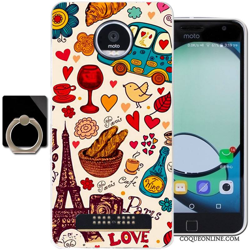 Moto Z Play Coque De Téléphone Protection Fluide Doux Dessin Animé Silicone Étui Bleu Clair