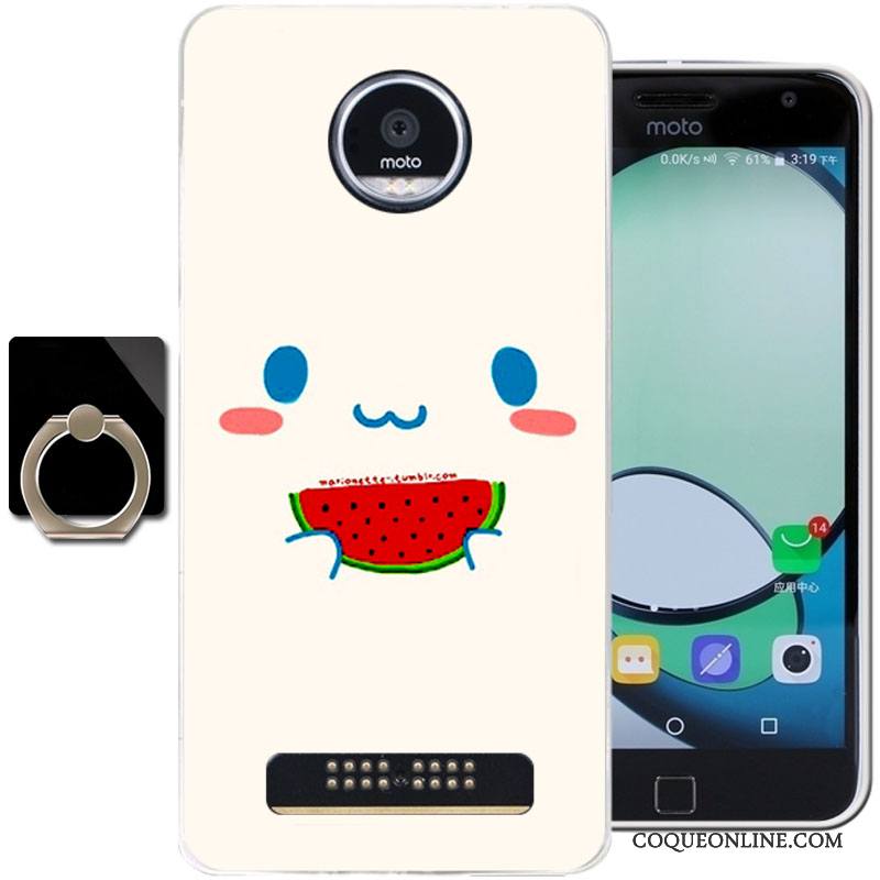 Moto Z Play Coque De Téléphone Protection Fluide Doux Dessin Animé Silicone Étui Bleu Clair