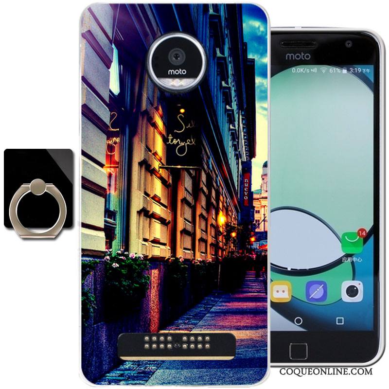 Moto Z Play Coque De Téléphone Protection Fluide Doux Dessin Animé Silicone Étui Bleu Clair