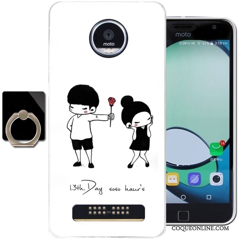 Moto Z Play Coque De Téléphone Protection Fluide Doux Dessin Animé Silicone Étui Bleu Clair