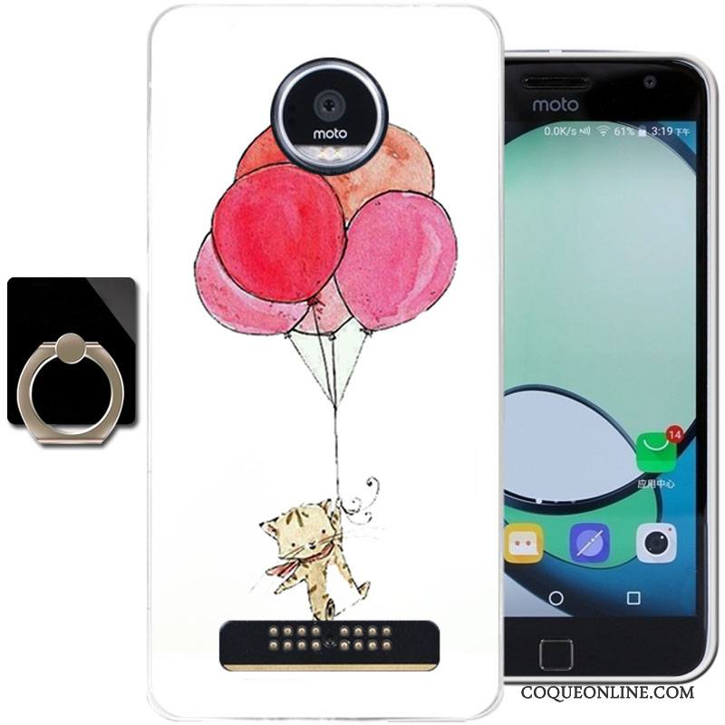 Moto Z Play Coque De Téléphone Protection Fluide Doux Dessin Animé Silicone Étui Bleu Clair