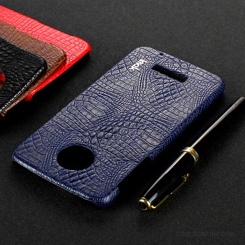 Moto Z Play Coque Étui Couvercle Arrière Téléphone Portable Crocodile Modèle Rouge Protection