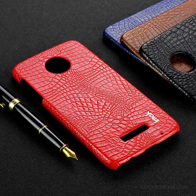 Moto Z Play Coque Étui Couvercle Arrière Téléphone Portable Crocodile Modèle Rouge Protection