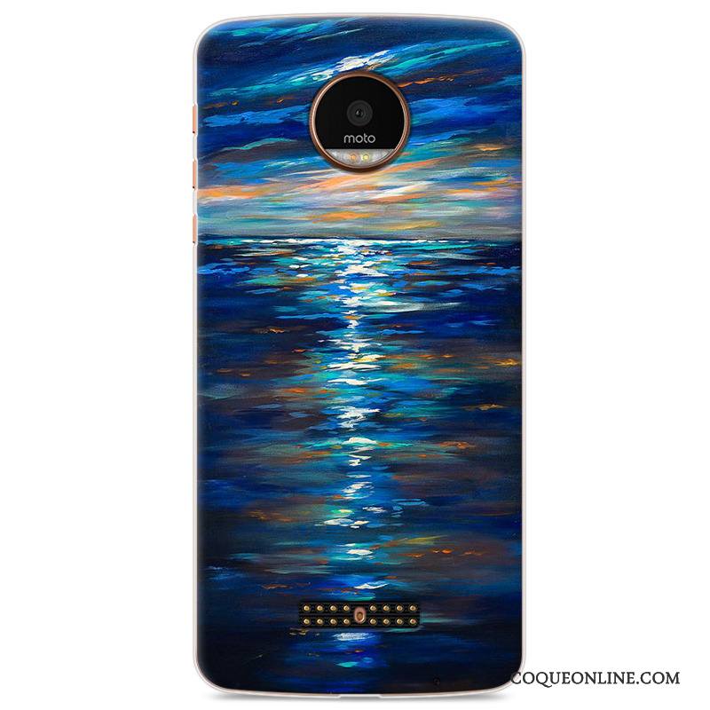 Moto Z Play Dessin Animé Gris Coque De Téléphone Protection Étui Créatif Silicone